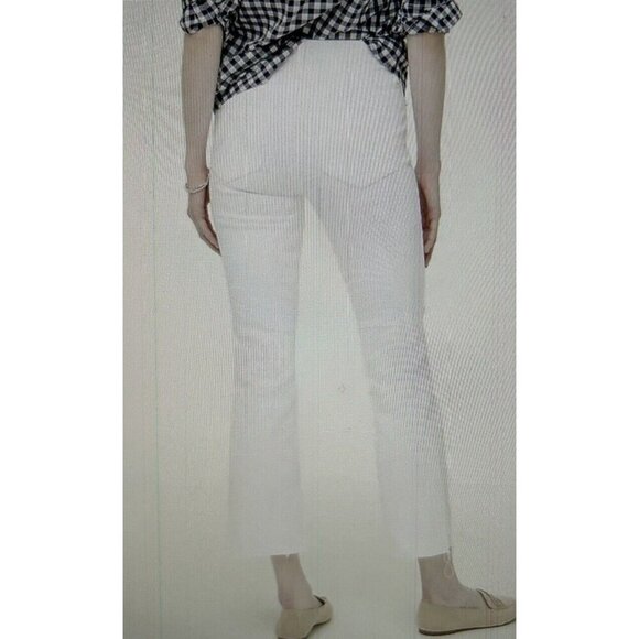 J.CREW Mid-Rise Flare Crop Signature Stretch White Jeans - Picture 4 of 16